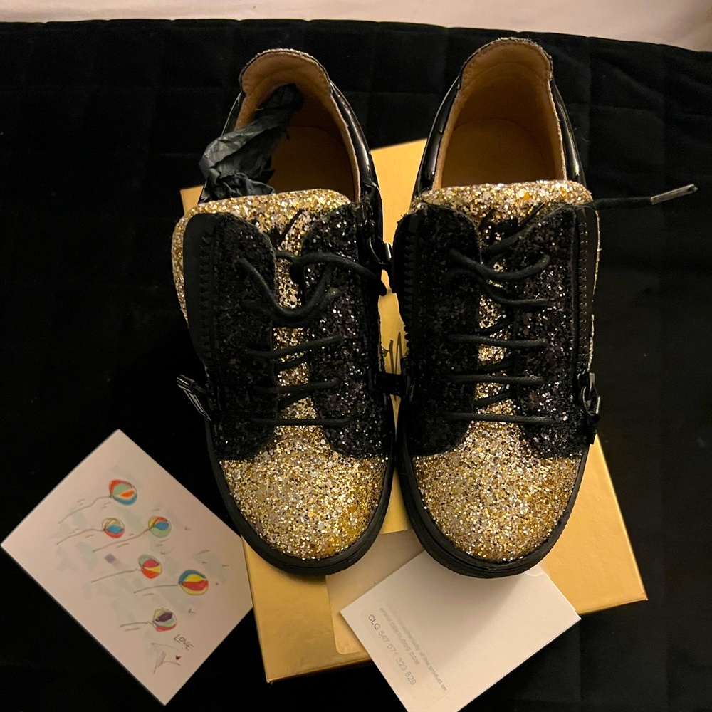 Giuseppe Zanotti Kids Glitter Gold Sneaker
